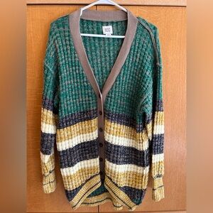 BDG Green and Tan Knit Sweater